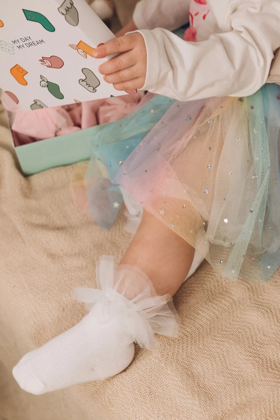 My Day My Dream Kindersocken Princess mit Spitzenrand Weiß 3-5 Jahre