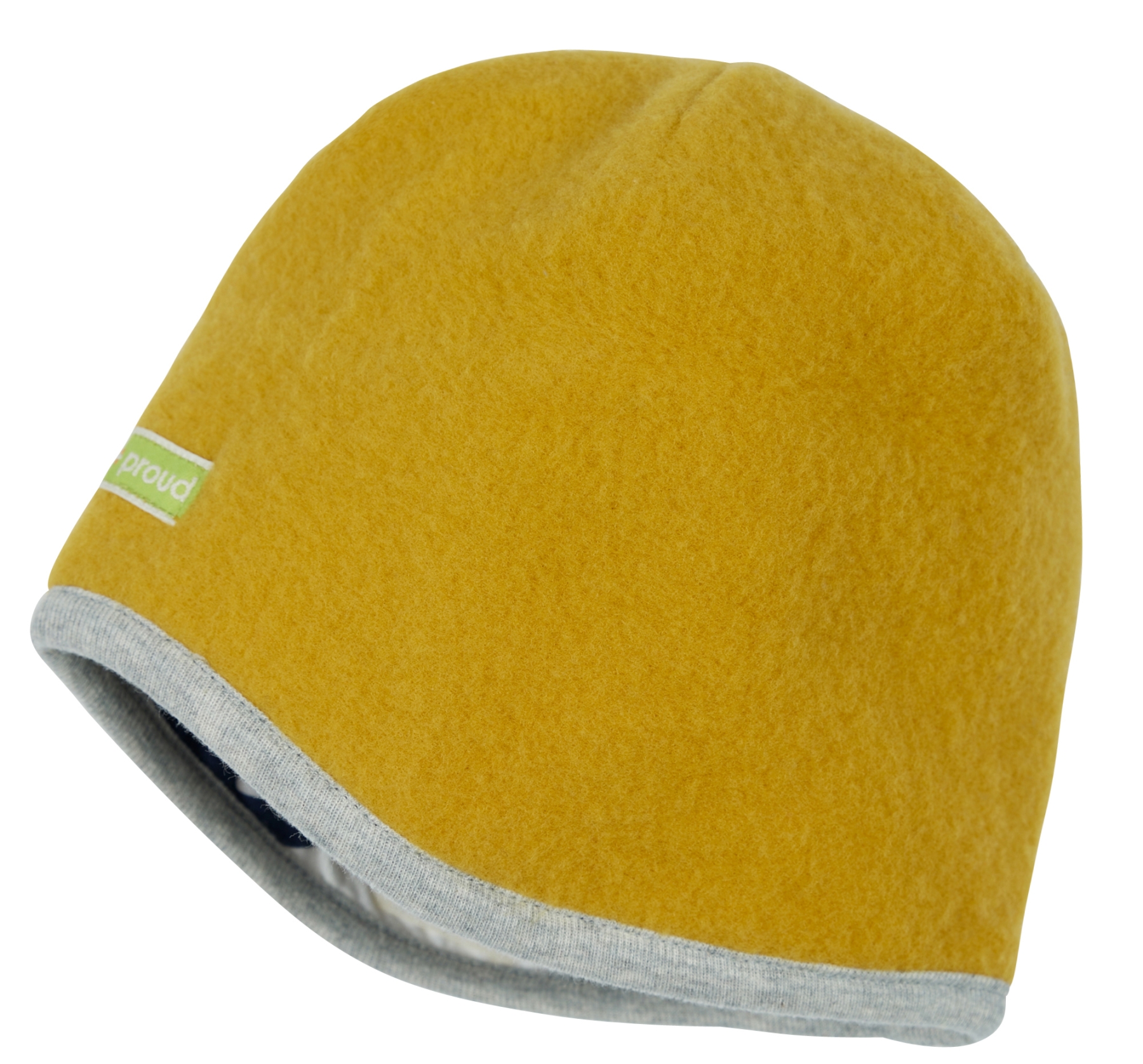 Loud + Proud Wendemütze Kindermütze Wollfleece Curry Mammut 122/128 Loud + Proud Wendemütze Kindermütze Wollfleece Curry Mammut 122/128