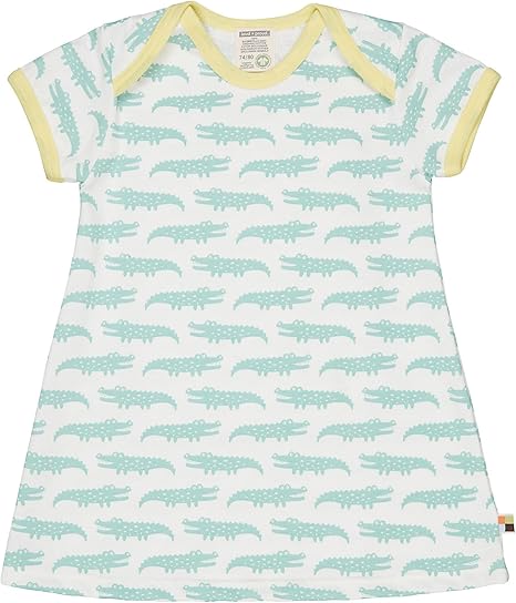 Loud + Proud Kinder Kleid kurzarm Krokodil 6024 mint gelb 86/92