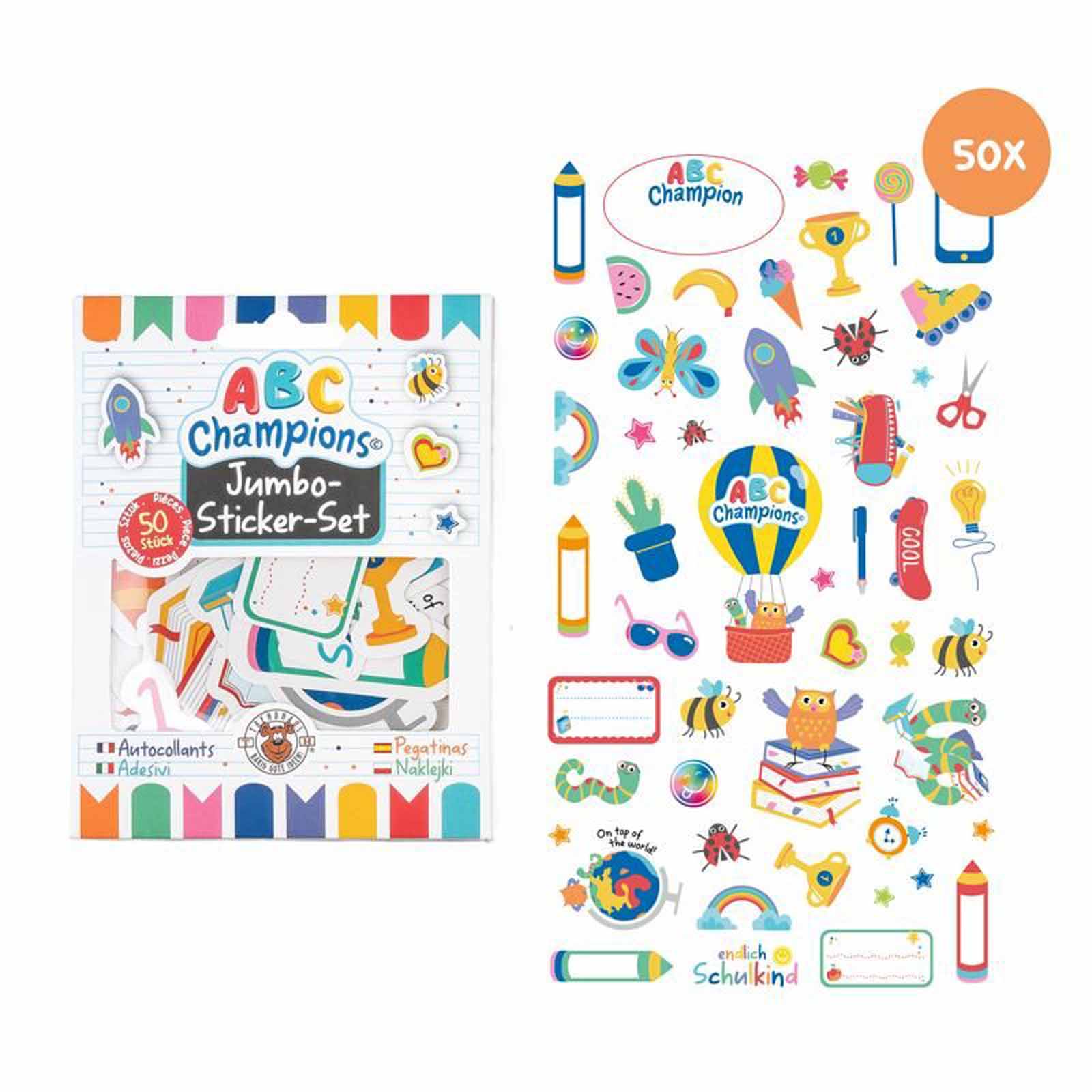 Trendhaus ABC Champions Jumbo Sticker Set 50 teilig 