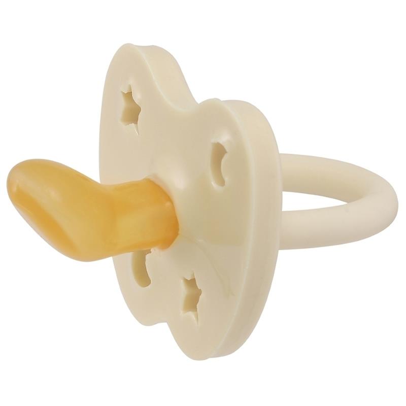 Hevea Schnuller Kautschuk Mond Sterne ab 3 Monate Milky White kiefergerecht