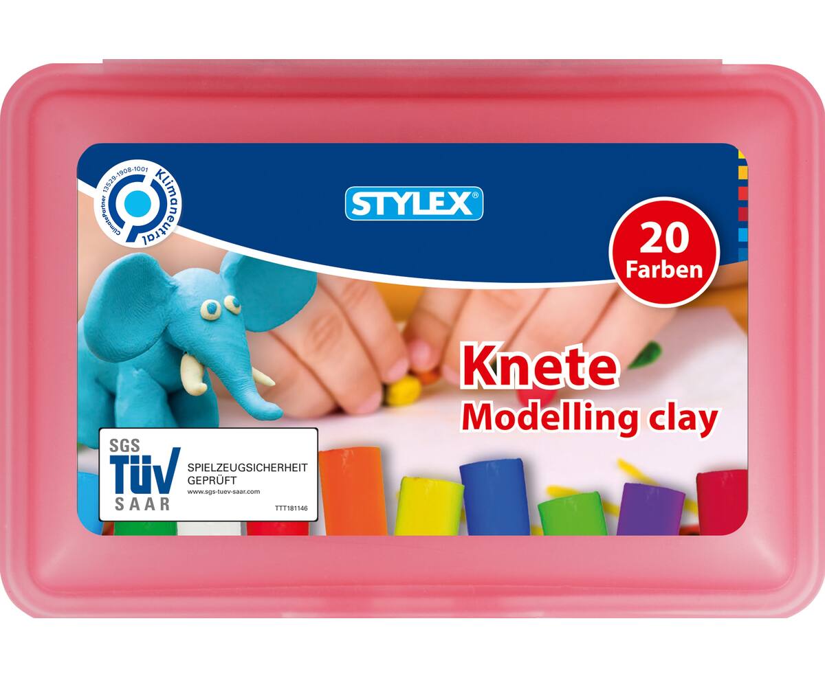 Stylex Knete Knetmasse in Schulbox 20 Stück