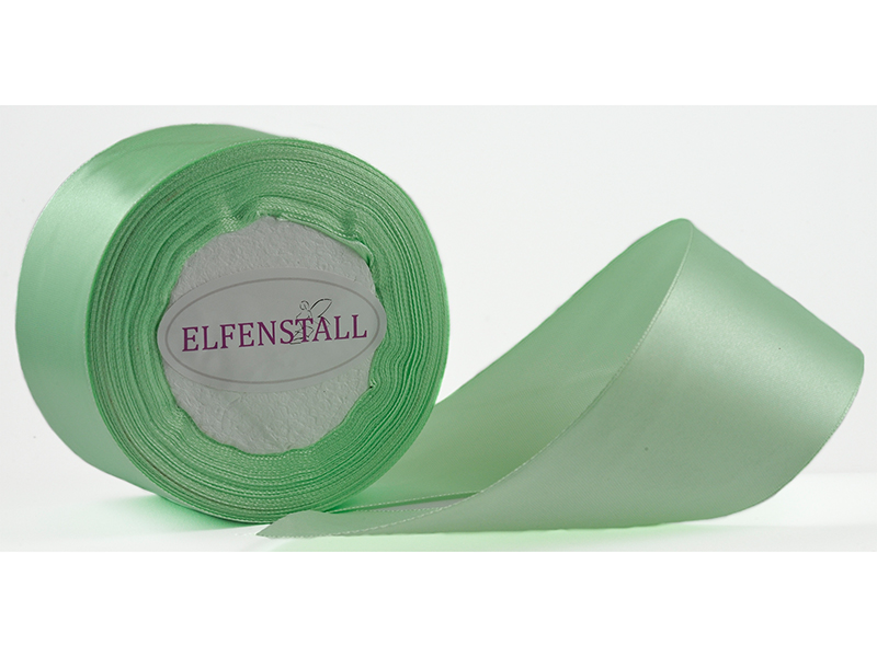 Elfenstall Satinband 50 mm, (ca. 22 Meter) in der Farbe mintgrün