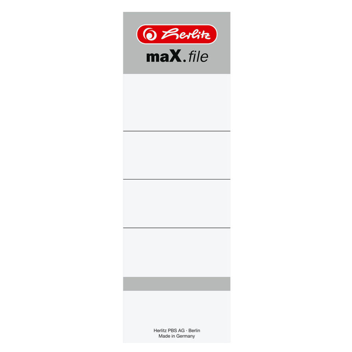 Herlitz Ordnerrückenschilder maX.file weiß 8 cm Rückenbreite 10 Stück