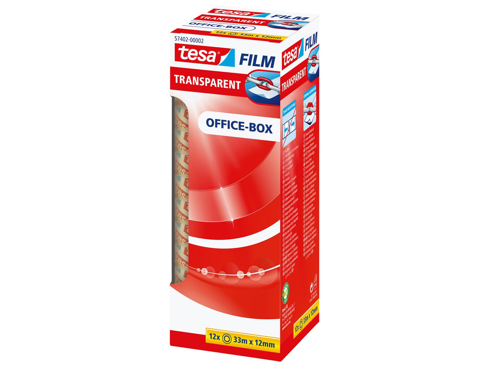 tesa Klebeband transparent selbstklebend 12 mm x 33 m, 12 Rollen