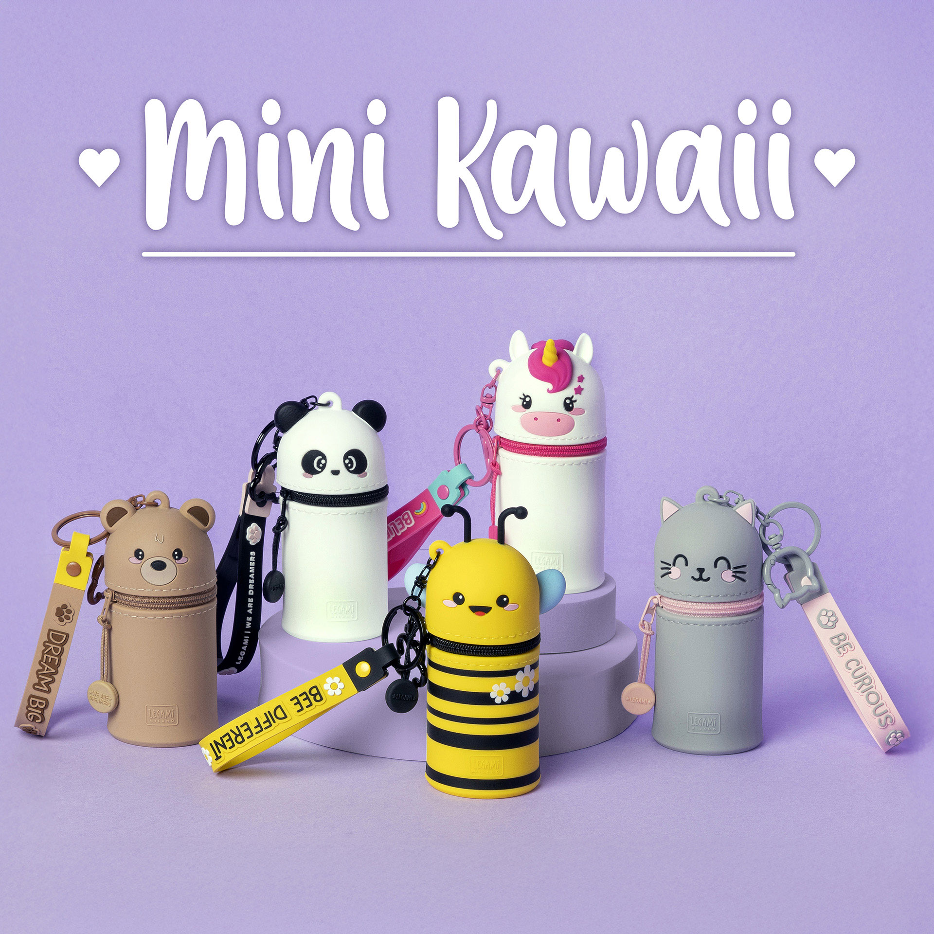 Legami Mini Kawaii Münztasche mit Schlüsselanhänger Unicorn Einhorn
