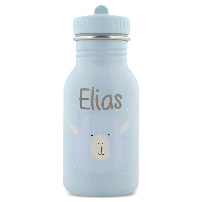 Trixie Trinkflasche aus Edelstahl Mr Alpaca Lama Hellblau 350ml personalisiert