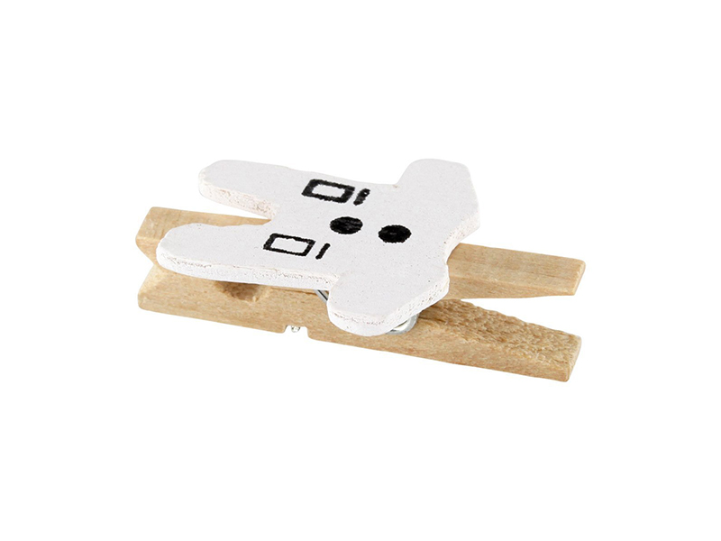 Elfenstall Kleine Mini Holz Wäscheklammern / Holzklammer Hose Weiß