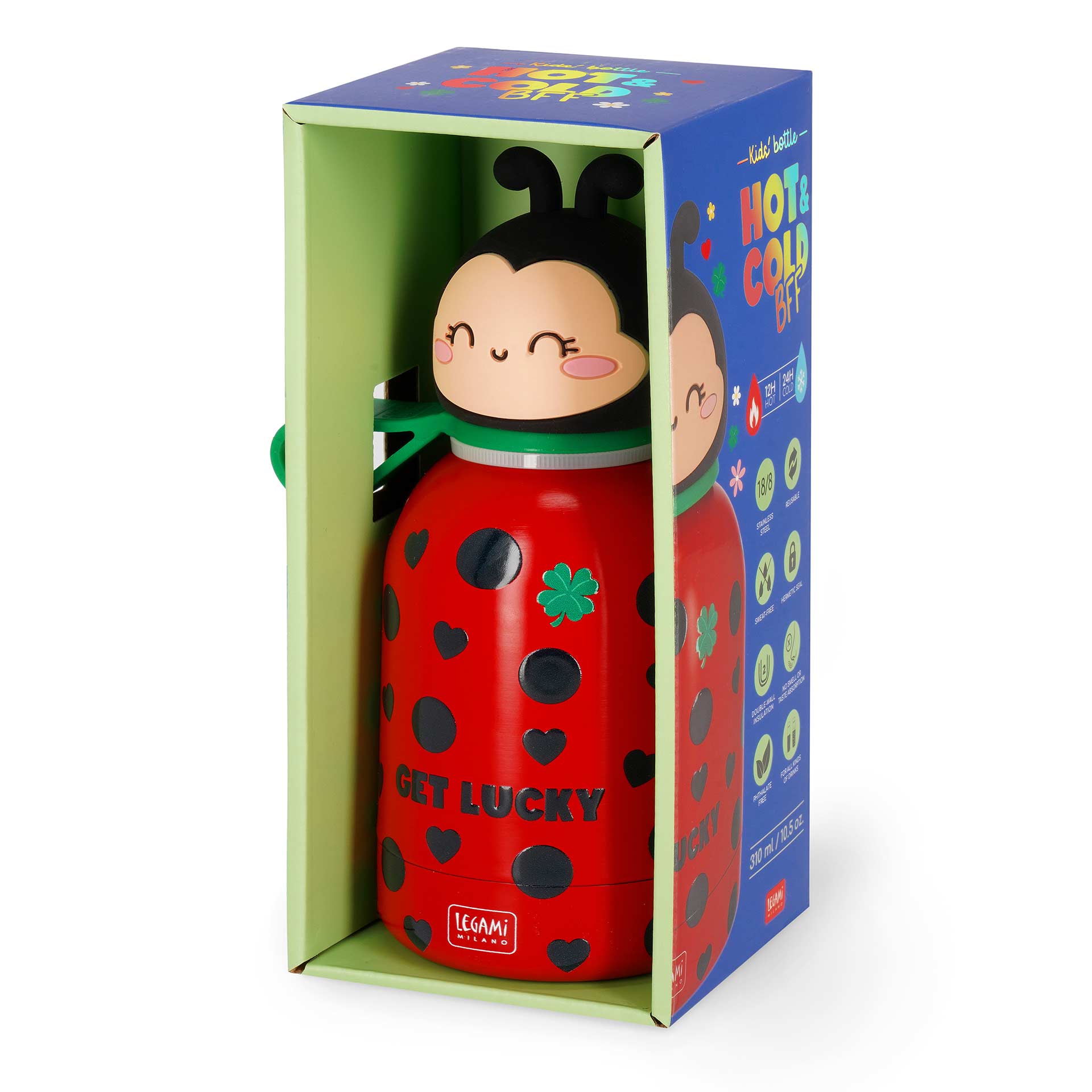 Legami Thermosflasche für Kinder Hot & Cold BFF Ladybug Marienkäfer