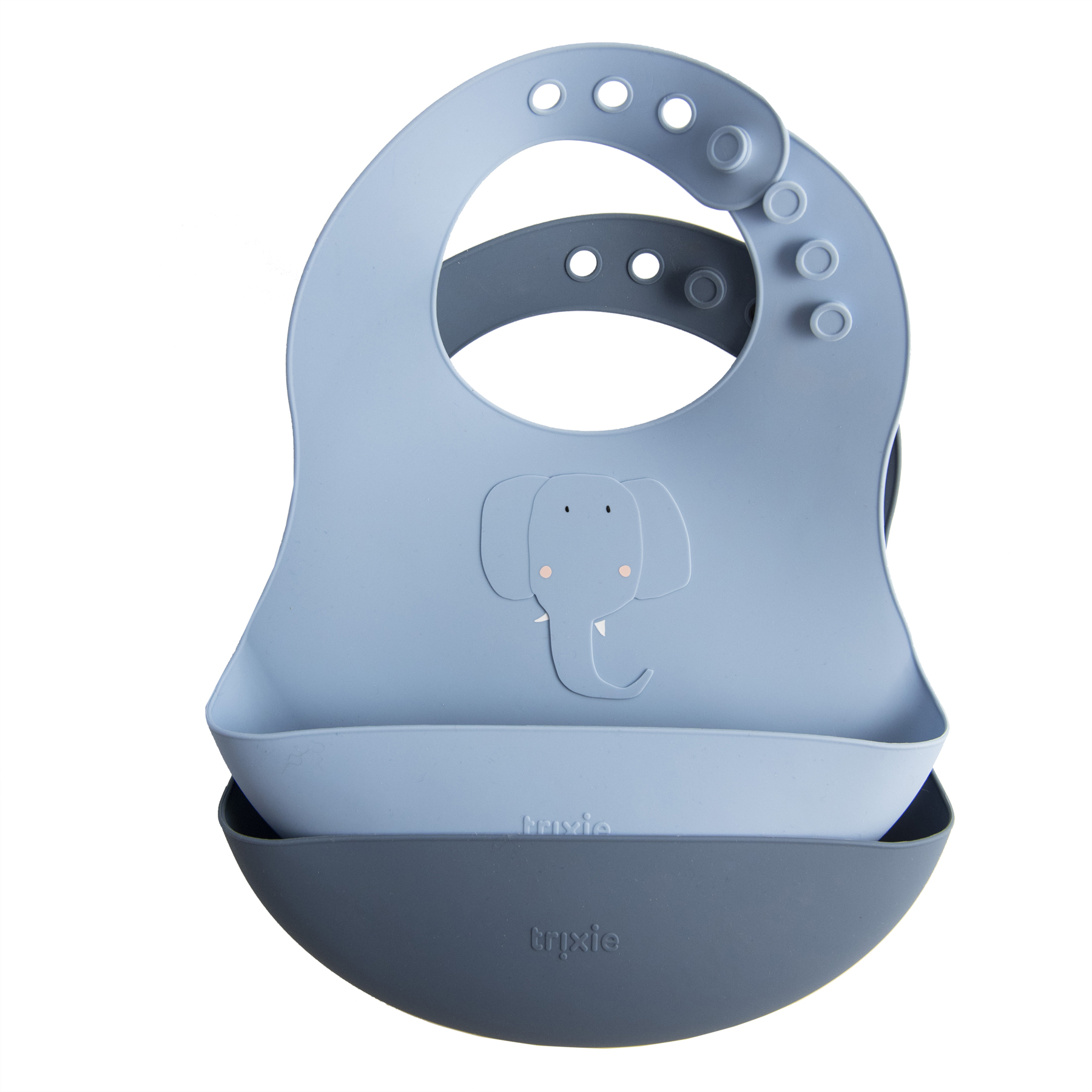 Trixie Baby Silikon Lätzchen 2er Pack Mrs. Elephant Elefant blau