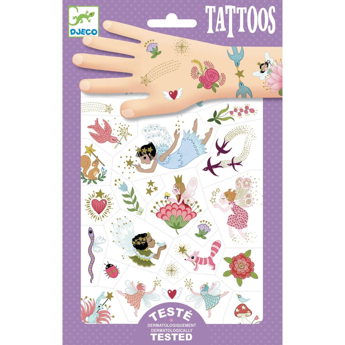 Djeco Kinder-Tattoos Motiv Feenfreunde