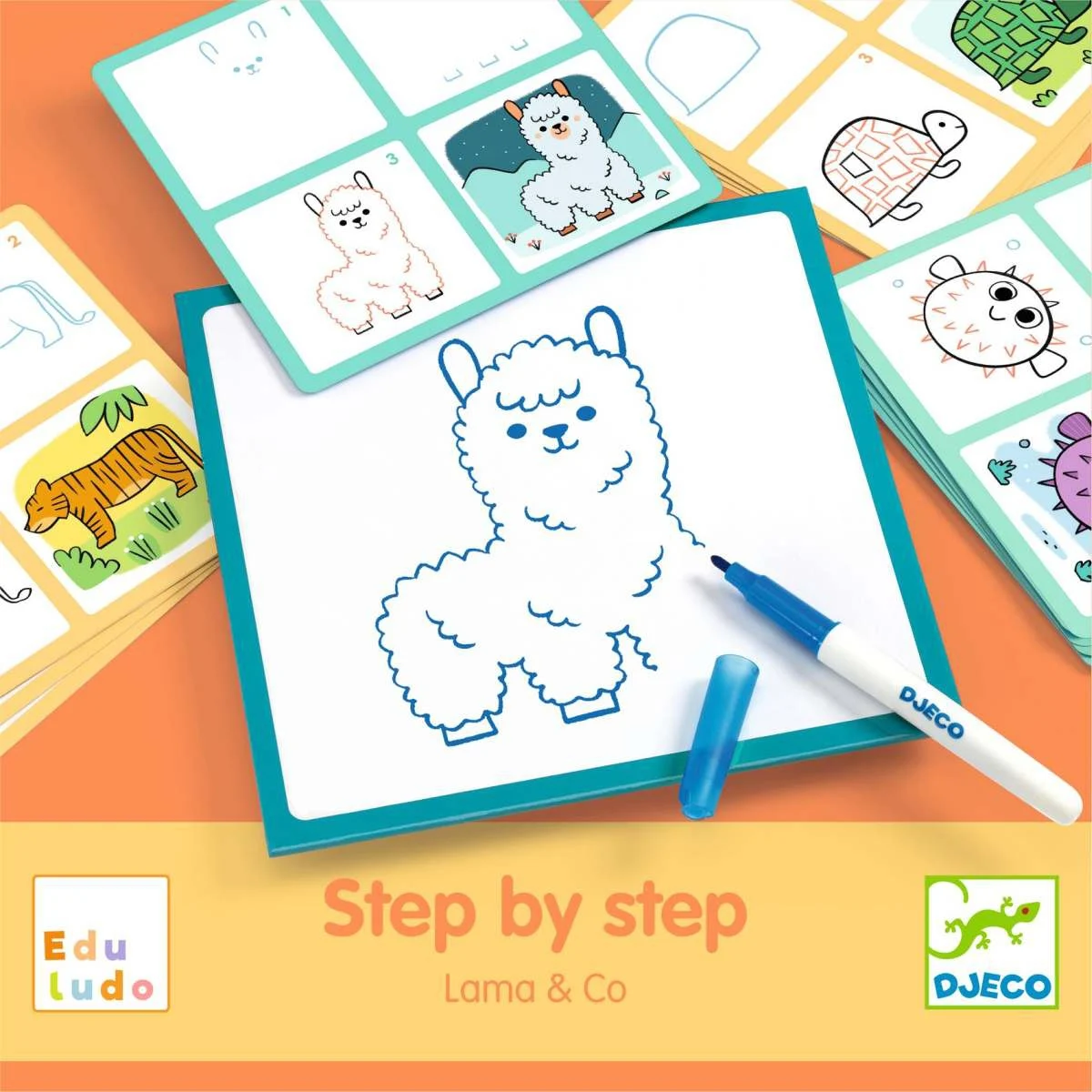 Djeco Lernspiel Step by Step Lama & Co