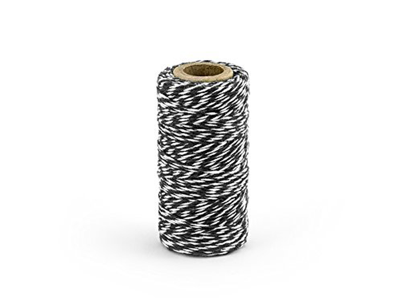 PartyDeco Bakers Twine Bäckergarn aus Baumwolle schwarz 50m