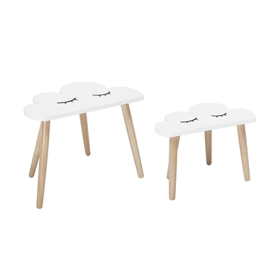 Bloomingville Kinder Tisch 2er-Set Wolke weiß Bloomingville Kinder Tisch 2er-Set Wolke weiß