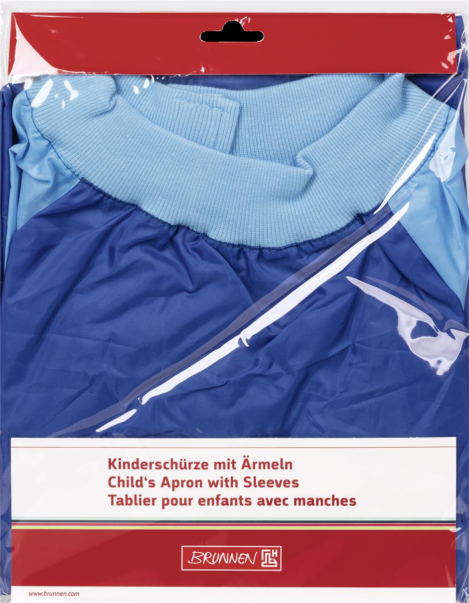 Brunnen Bastel- und Werkschürze Kinderschürze mit Ärmeln blau