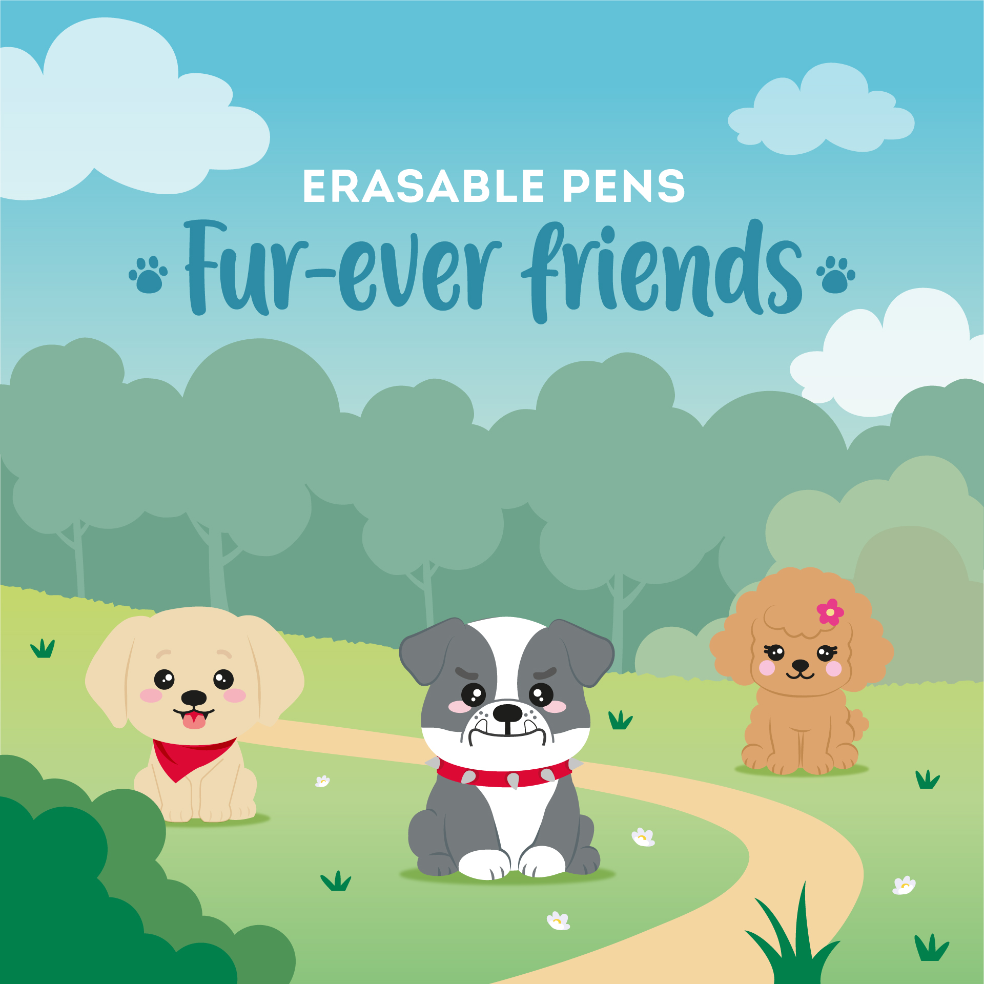 Legami 3er Set Löschbare Gelstifte Gel Pens Fur-ever Friends