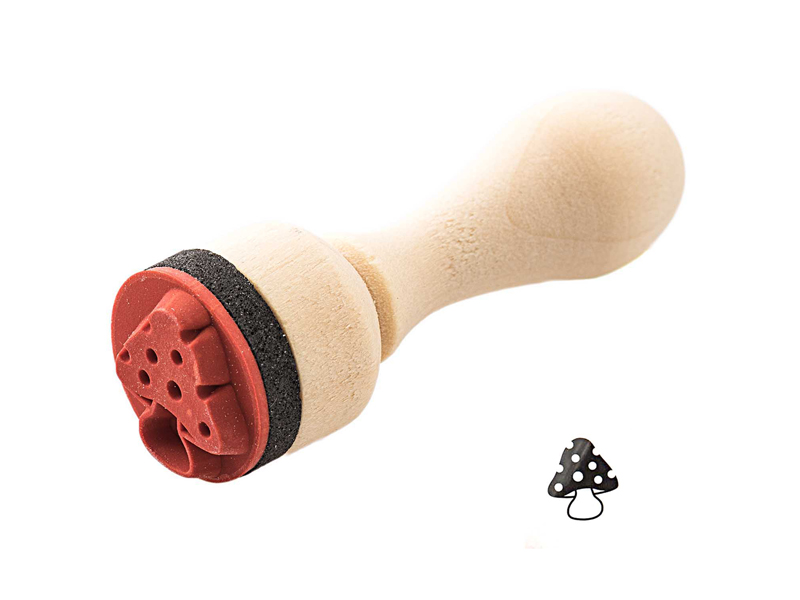 Ministempel Kinderstempel Stempel mit Griff aus Holz Pilz Fliegenpilz Ministempel Kinderstempel Stempel mit Griff aus Holz Pilz Fliegenpilz