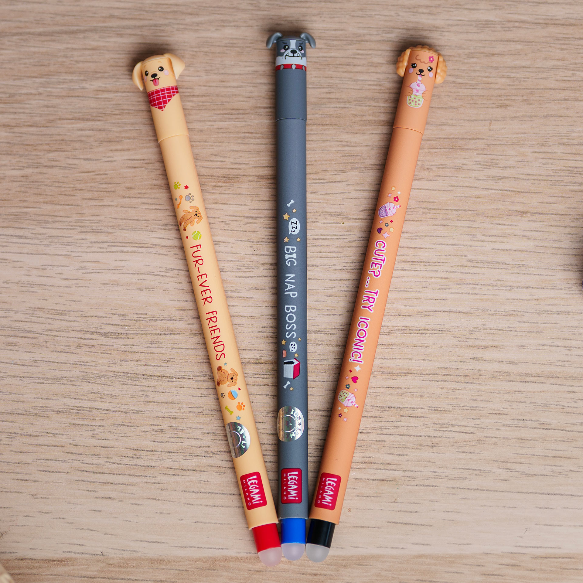 Legami 3er Set Löschbare Gelstifte Gel Pens Fur-ever Friends