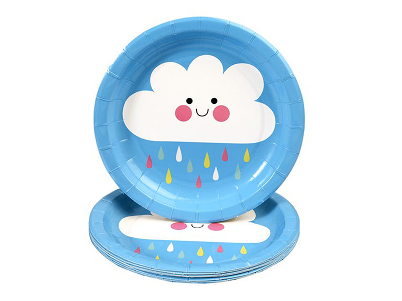 Rex International Kinder Pappteller mit Motiv Happy Cloud, 8 Stück