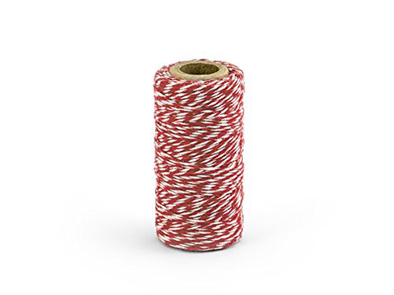 PartyDeco Bakers Twine Bäckergarn aus Baumwolle Bastelschnur rot 50m