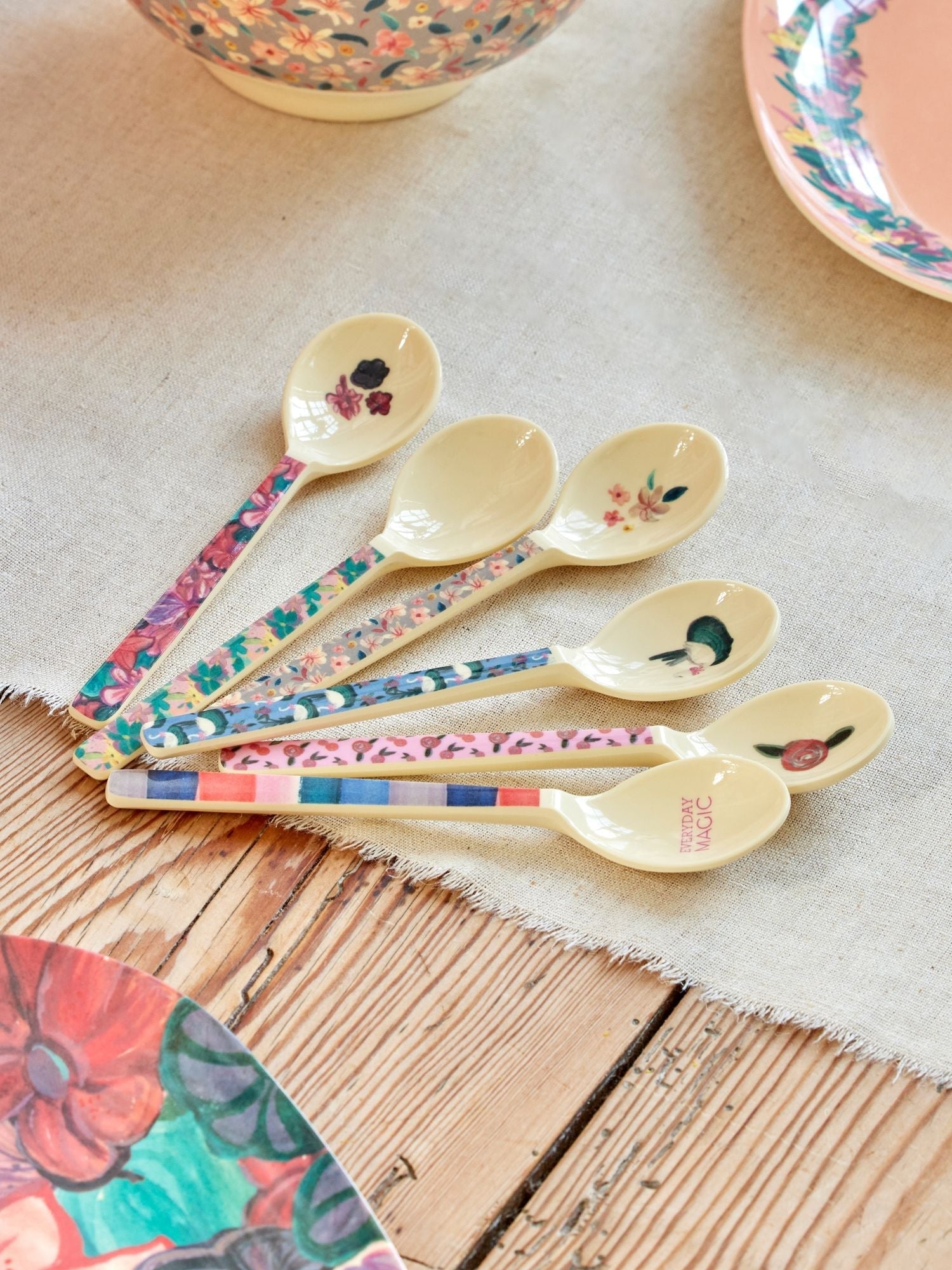Rice Kaffee Melaminlöffel Löffel Nathalie Lété Print 3er Set 