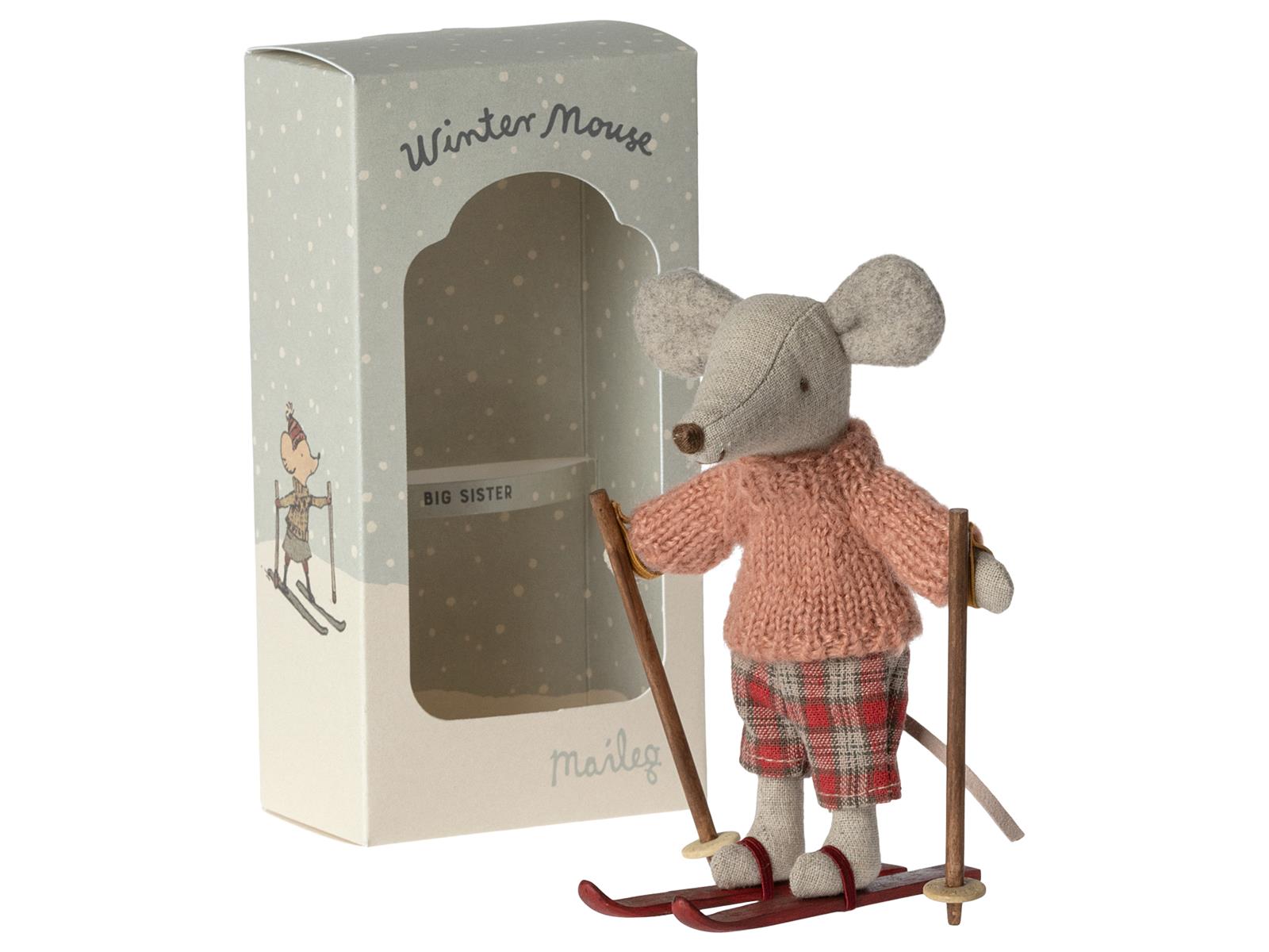 Maileg Maus große Schwester Wintermaus Big Sister mit Ski