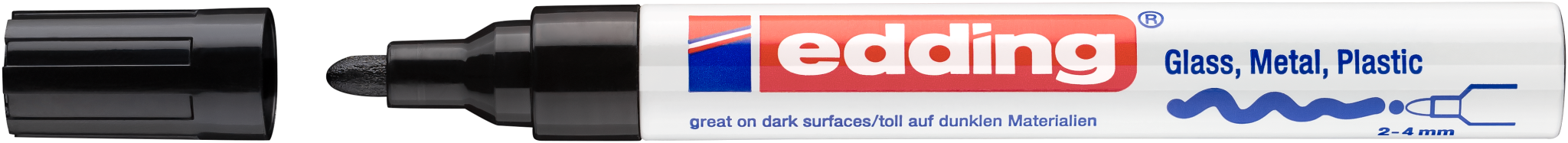 Edding 750 Lackmalstift schwarz für Glas, Metall, Plastik 2-4mm