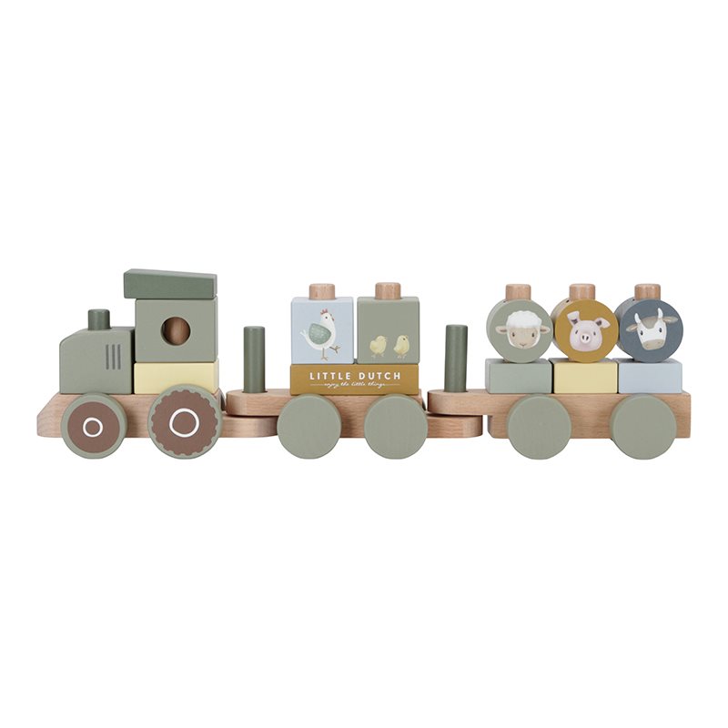 Little Dutch Steckzug Eisenbahn Stapelzug Holz-Zug Traktor Little Farm Little Dutch Steckzug Eisenbahn Stapelzug Holz-Zug Traktor Little Farm