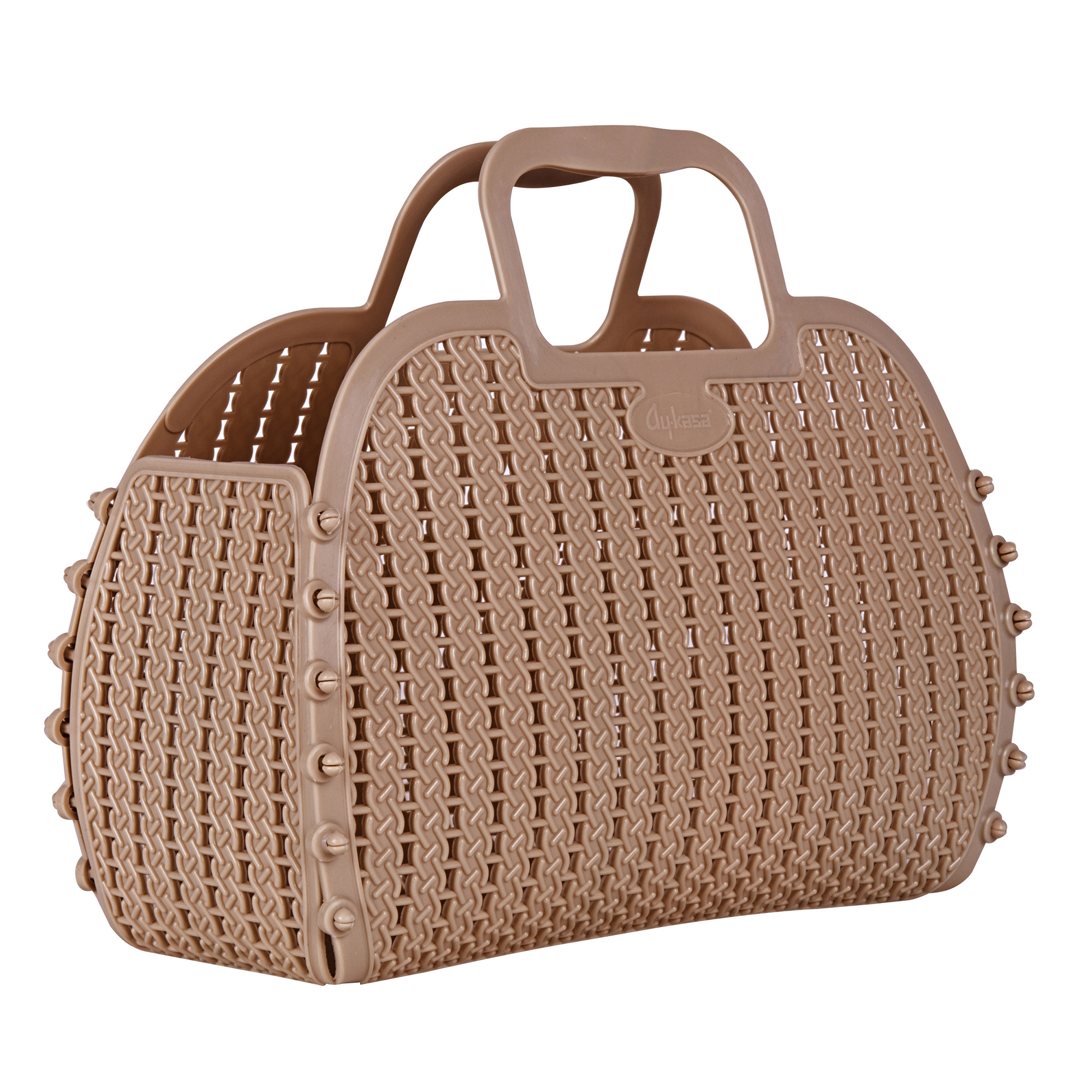 Ay-Kasa Korb Basket Plastik-Korb warm taupe braun klein Ay-Kasa Korb Basket Plastik-Korb warm taupe braun klein