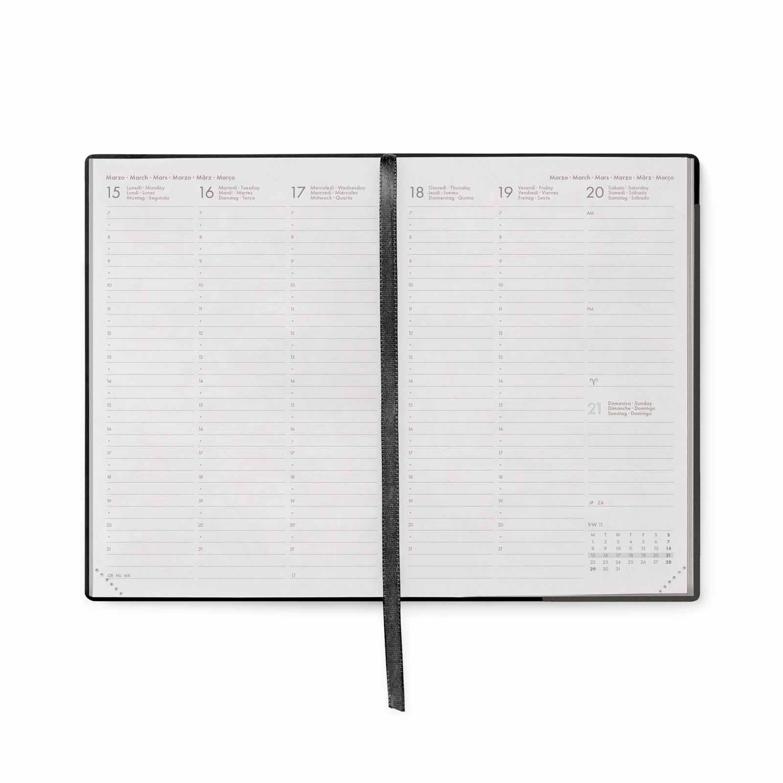 Legami Terminplaner für 12 Mon. Wochenübersicht Medium 2027 Black Suit