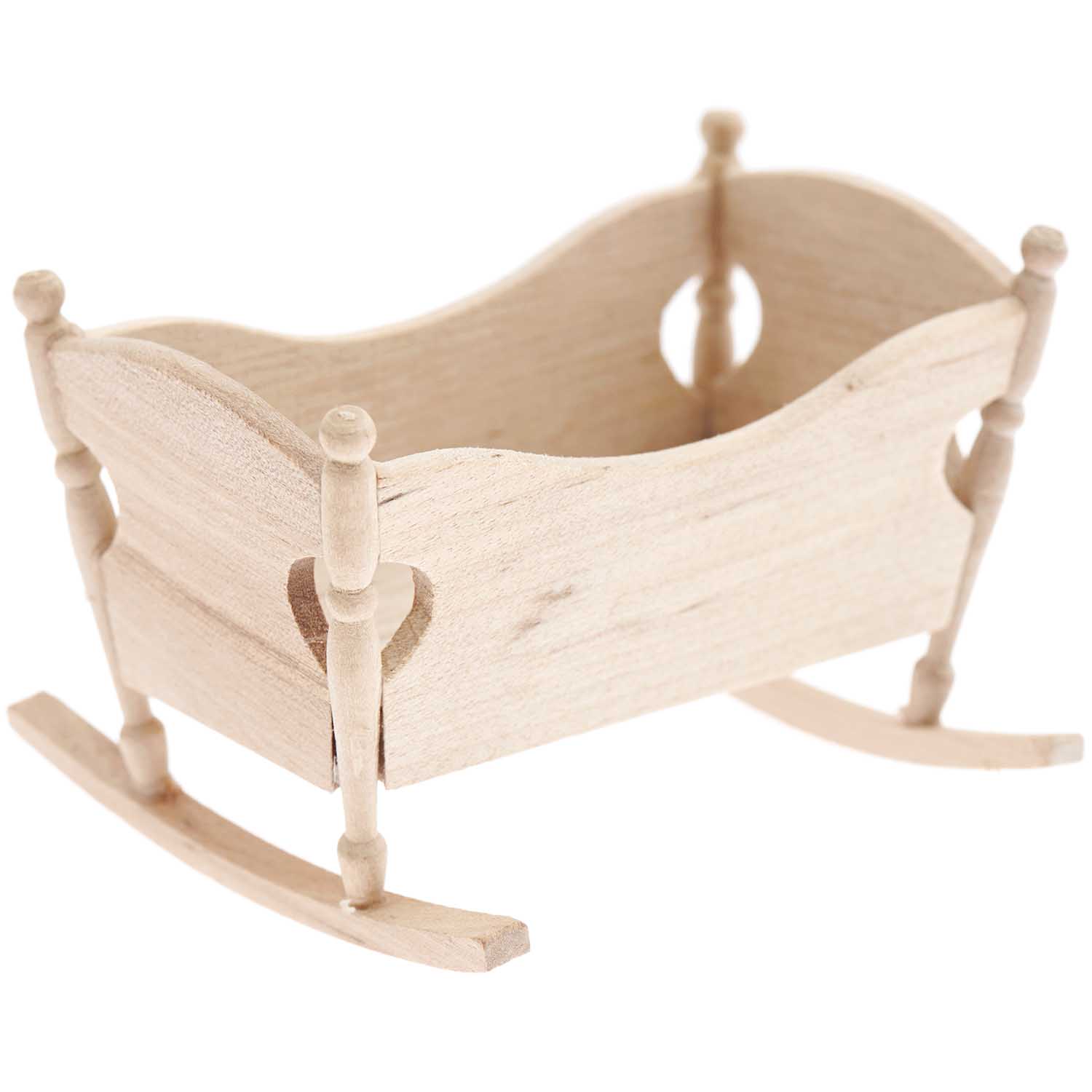 Rico Design Wichtel Miniatur Wiege aus Holz
