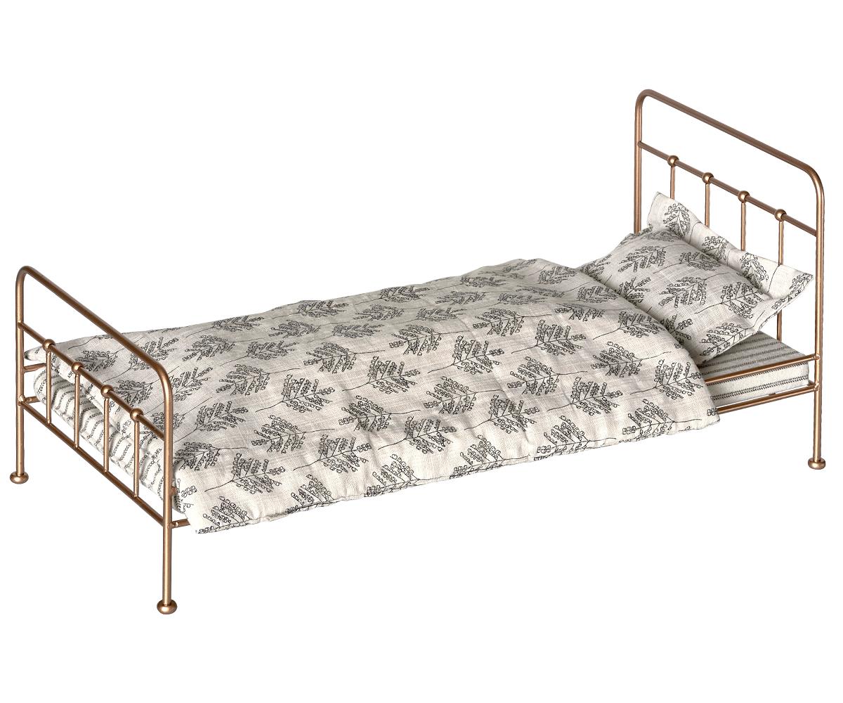 Maileg Hasen Mäuse Puppen Vintage Gitterbett Babybett Puppenbett Medium Gold