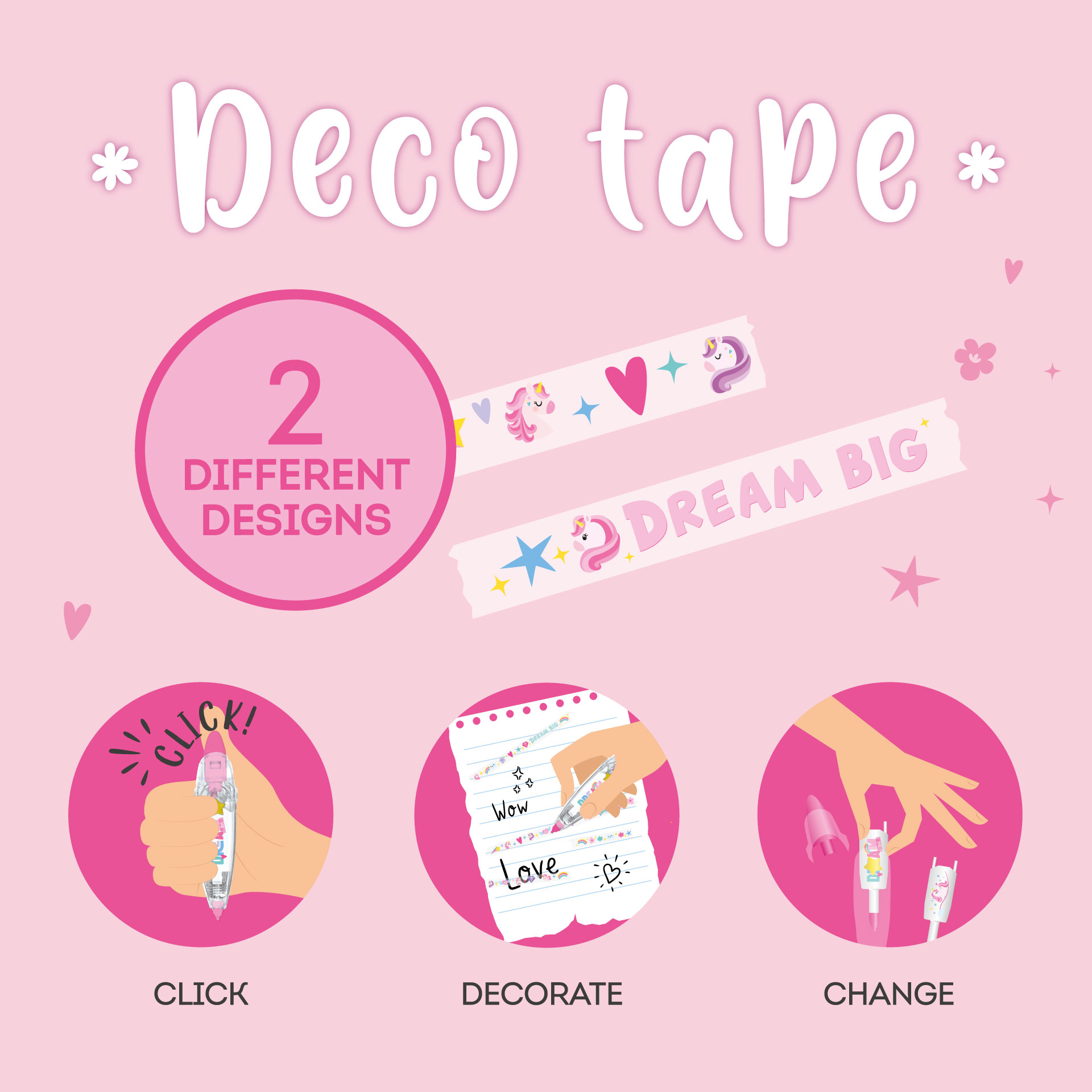 Legami Stift mit Dekoband Einhorn Unicorn - Deco Tape Einhorn Unicorn