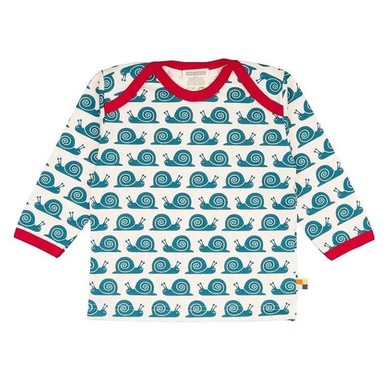 Loud + Proud Kinder Langarmshirt Schnecke 205 Blau 110/116