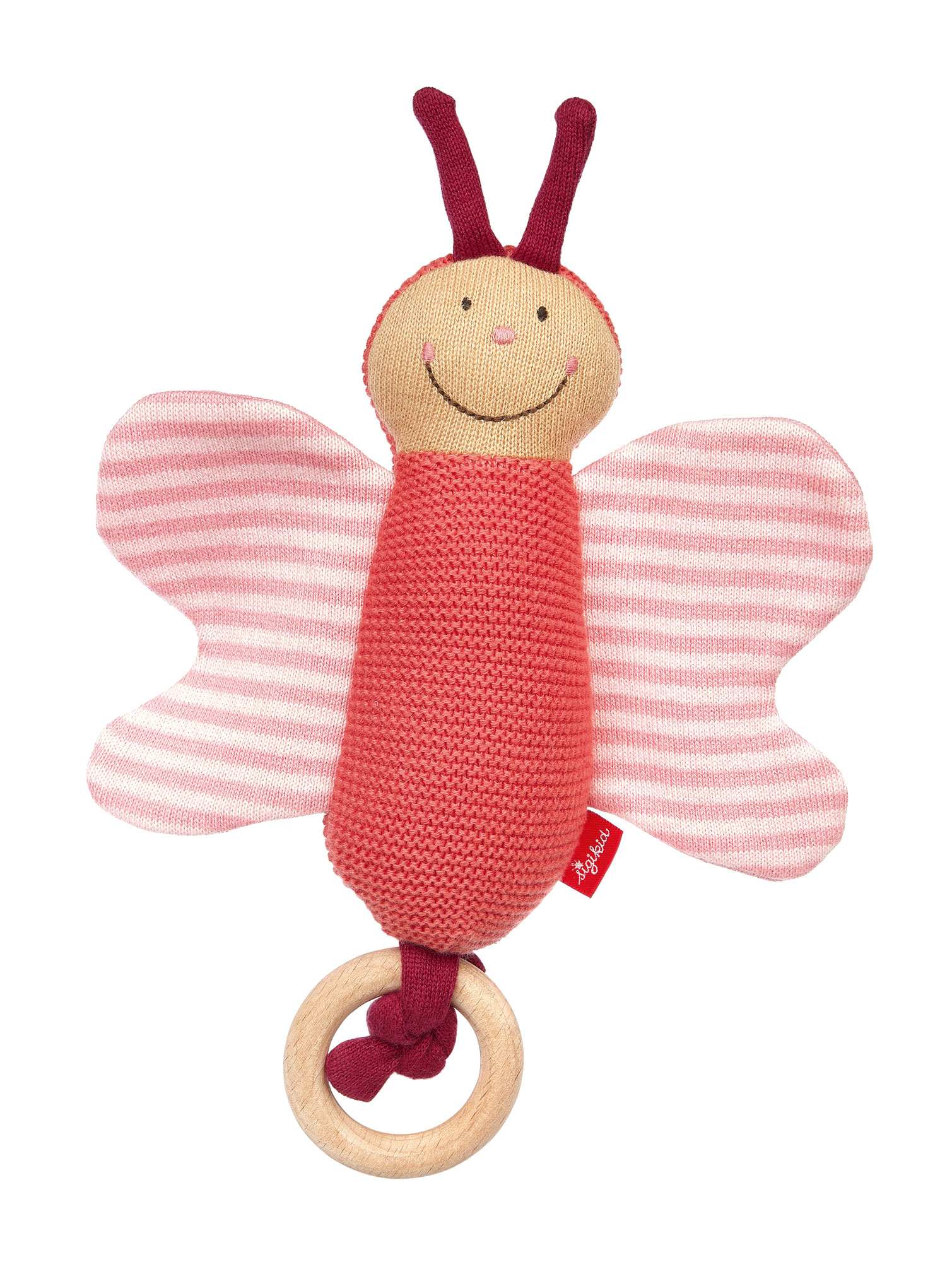 Sigikid Baby Strick Greifling Kuscheltier Schmetterling rosa
