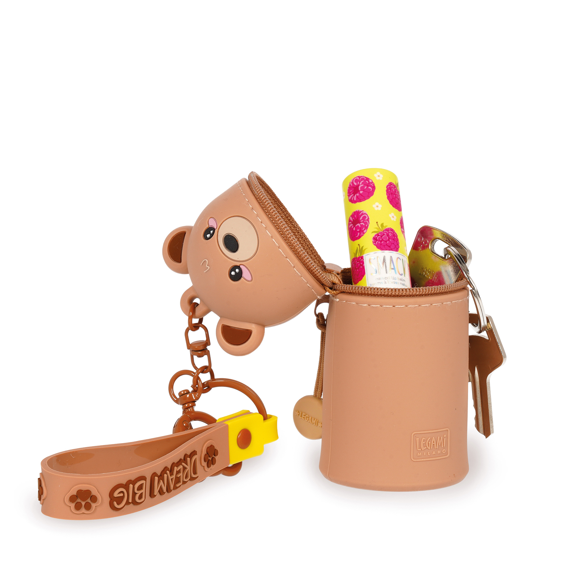 Legami Mini Kawaii Münztasche mit Schlüsselanhänger Teddy Bear Bär