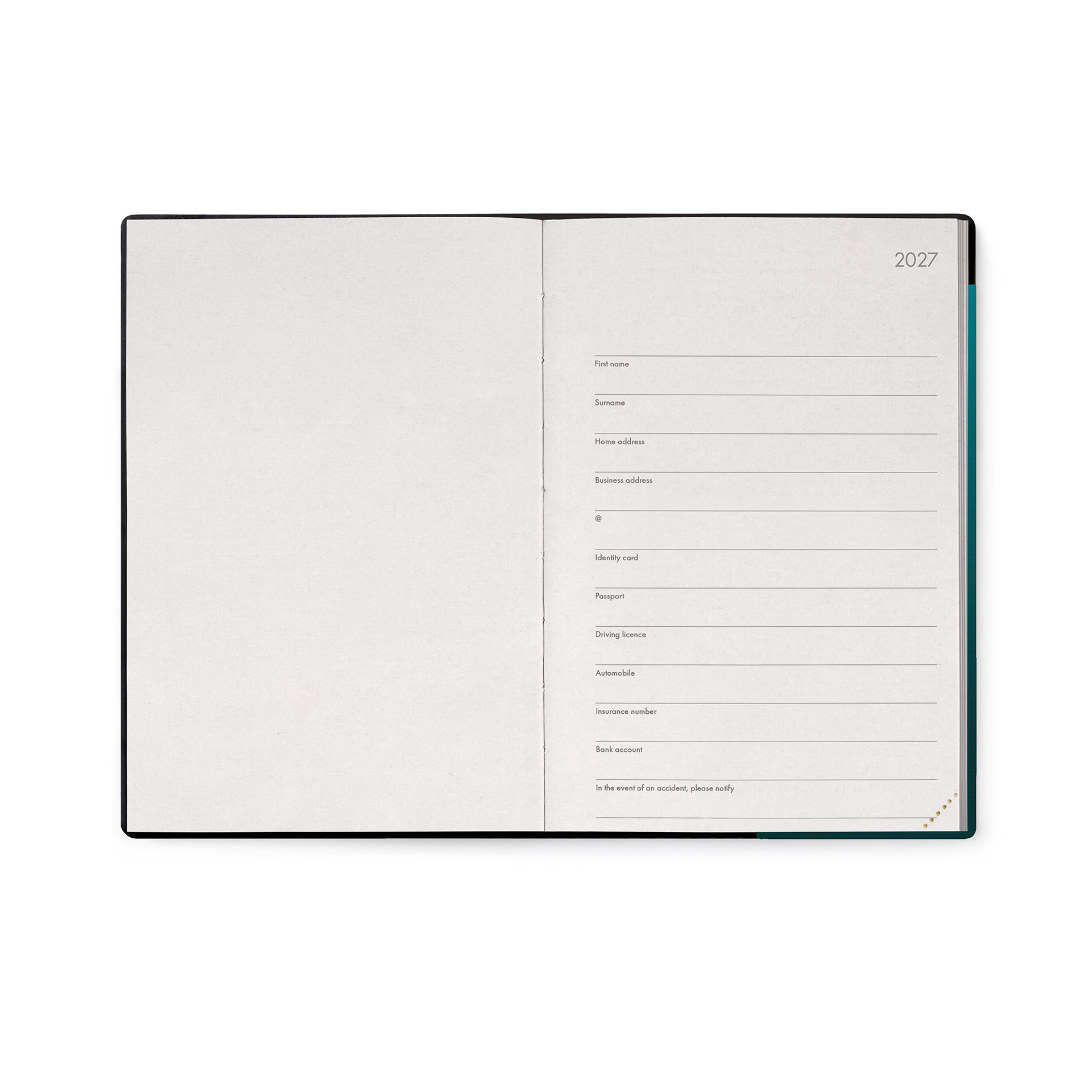 Legami Terminplaner 12 Monate mit Notizbuch M 2027 Deep Teal
