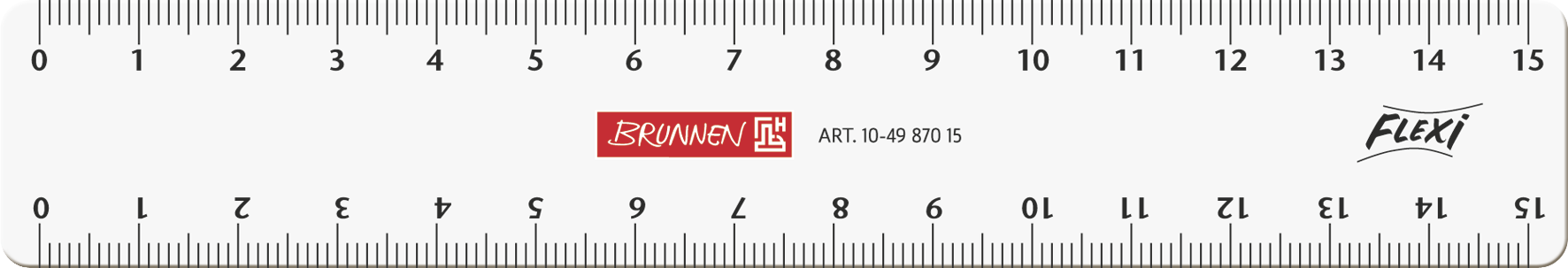 Brunnen Flexi Lineal flexibles Lineal 15 cm transparent