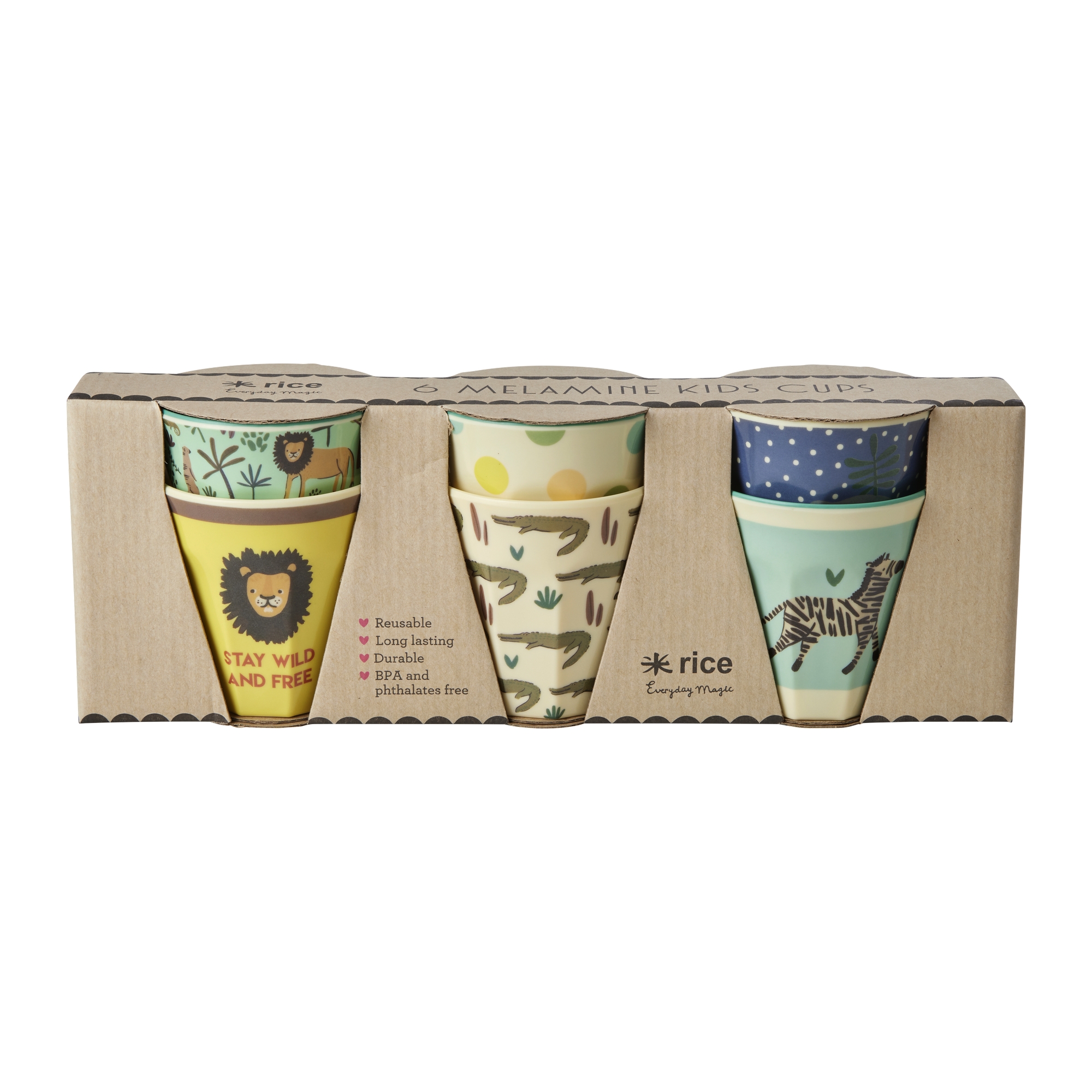Rice Trinkbecher Kinderbecher Dschungel Jungle Print Small 6 Stück