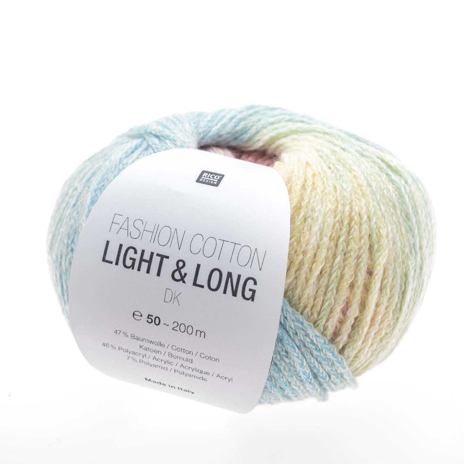 Rico Design Fashion Cotton Light & Long DK Wolle 50g Farbe 003 Multicolor