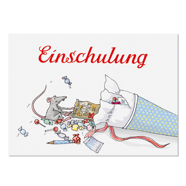 krima & isa Grußkarte Postkarte Schultüte