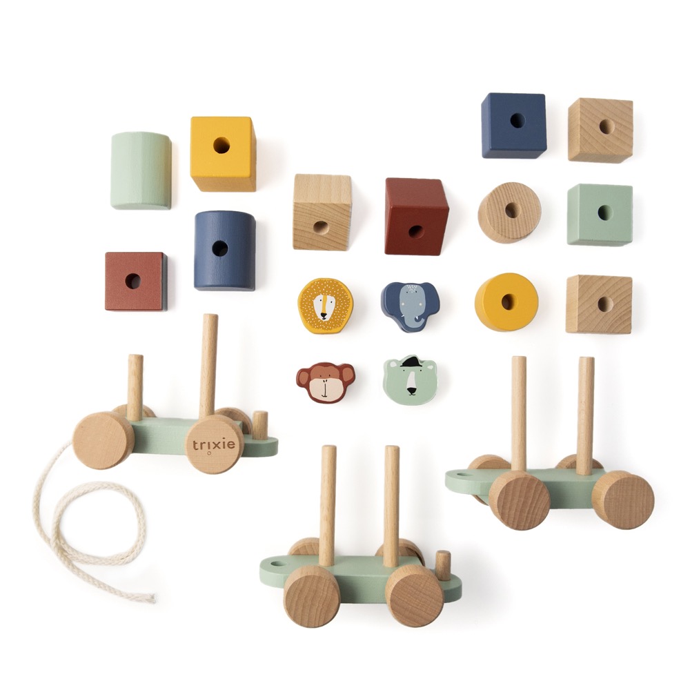 Trixie Baby Holz-Steckzug Hinterherzieh-Zug Tiere