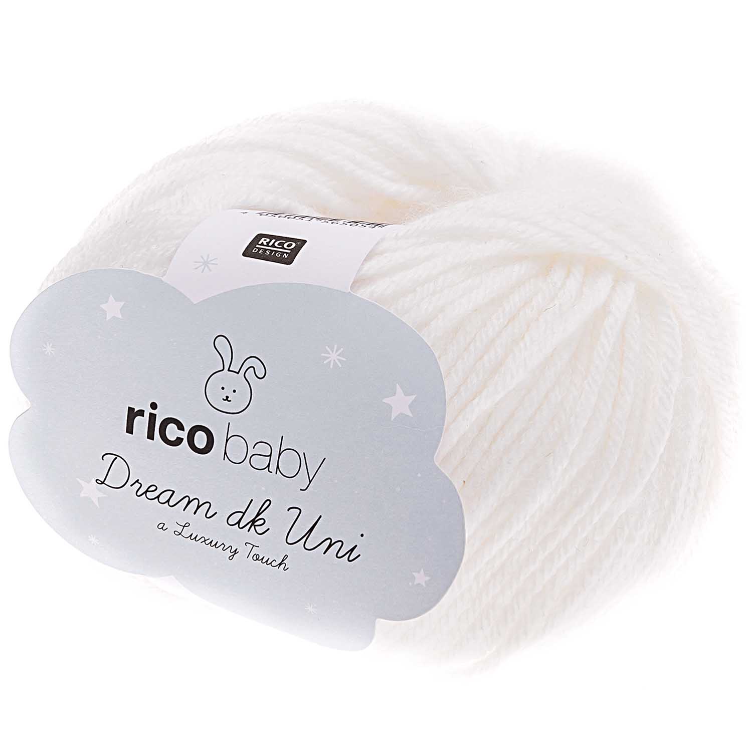 Rico Design Baby Dream dk Uni Wolle 50g Farbe 001 Weiß