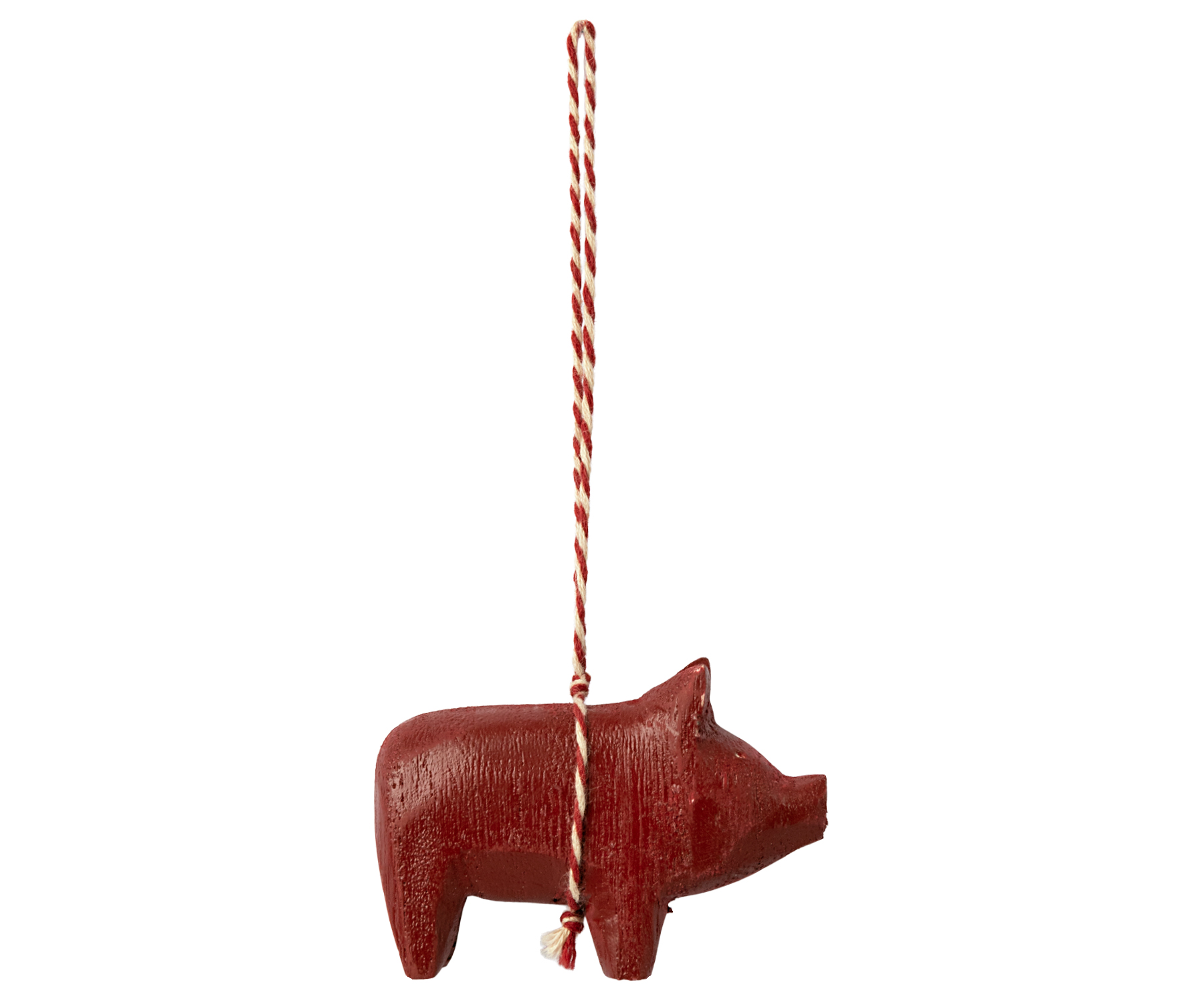 Maileg Weihnachtsanhänger Holzornament Schwein Rot