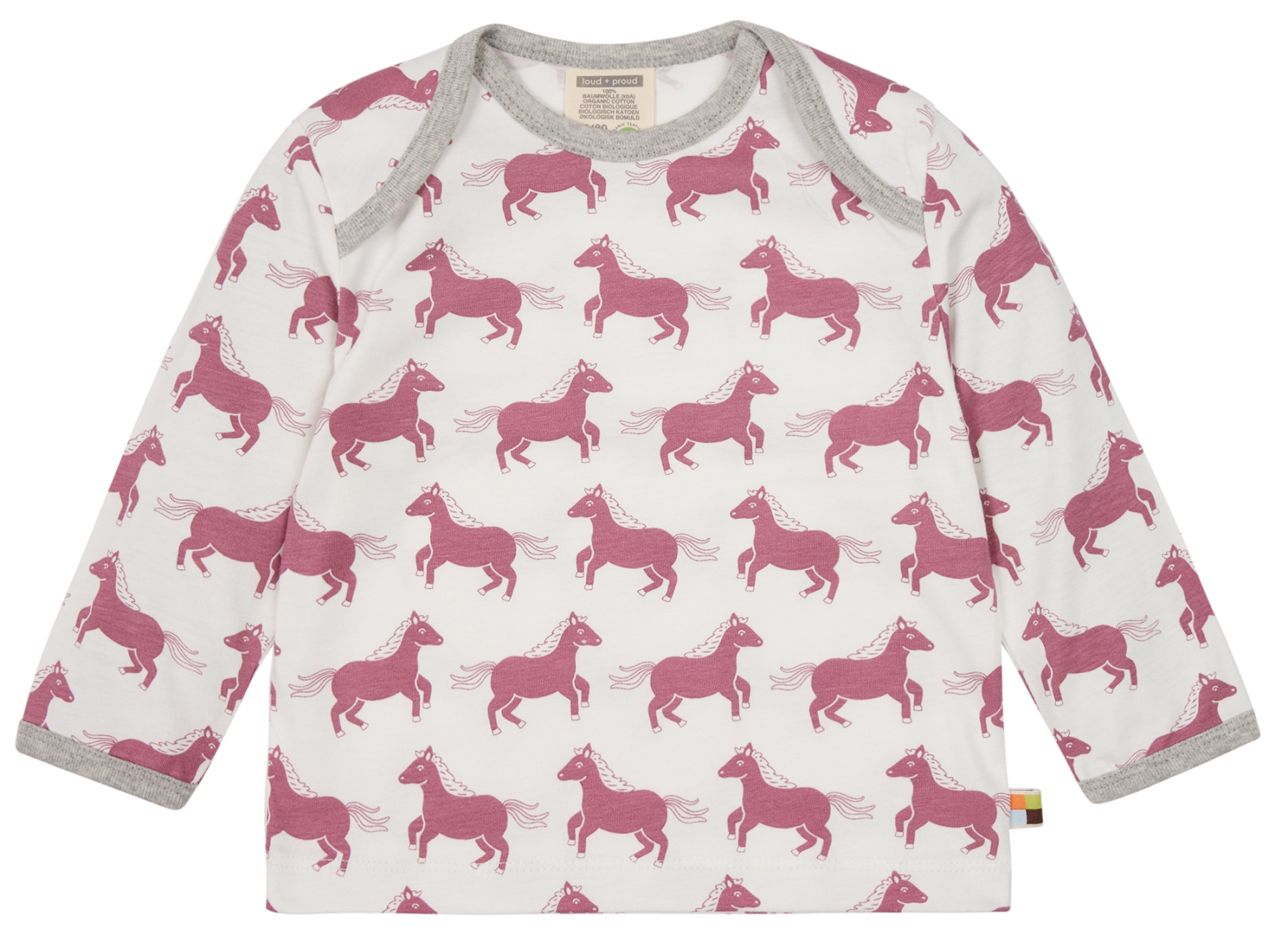 Loud + Proud Kinder langarm Shirt grape Pferd 122/128