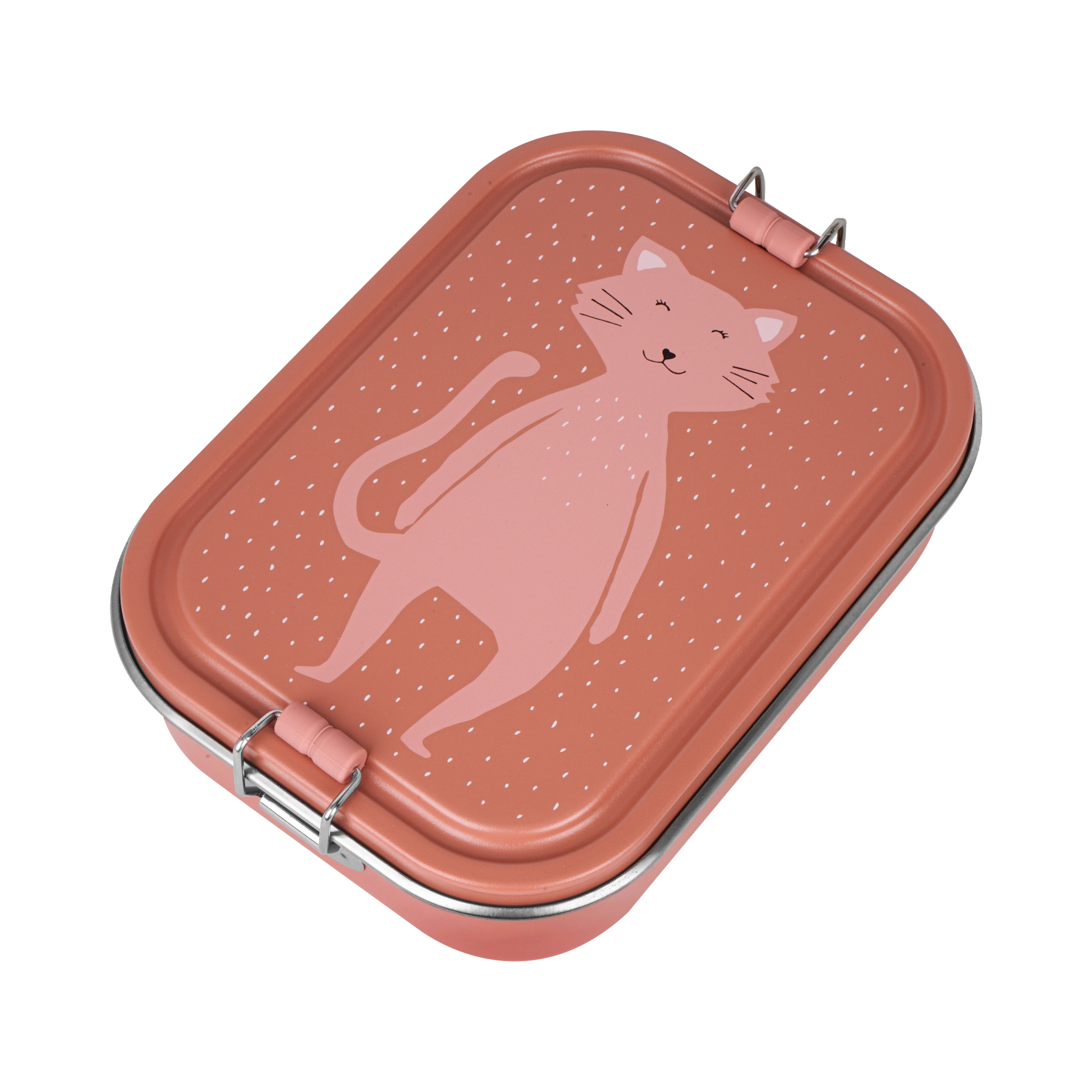 Trixie Brotdose Lunchbox aus Edelstahl Mrs Cat Katze Rosa Large