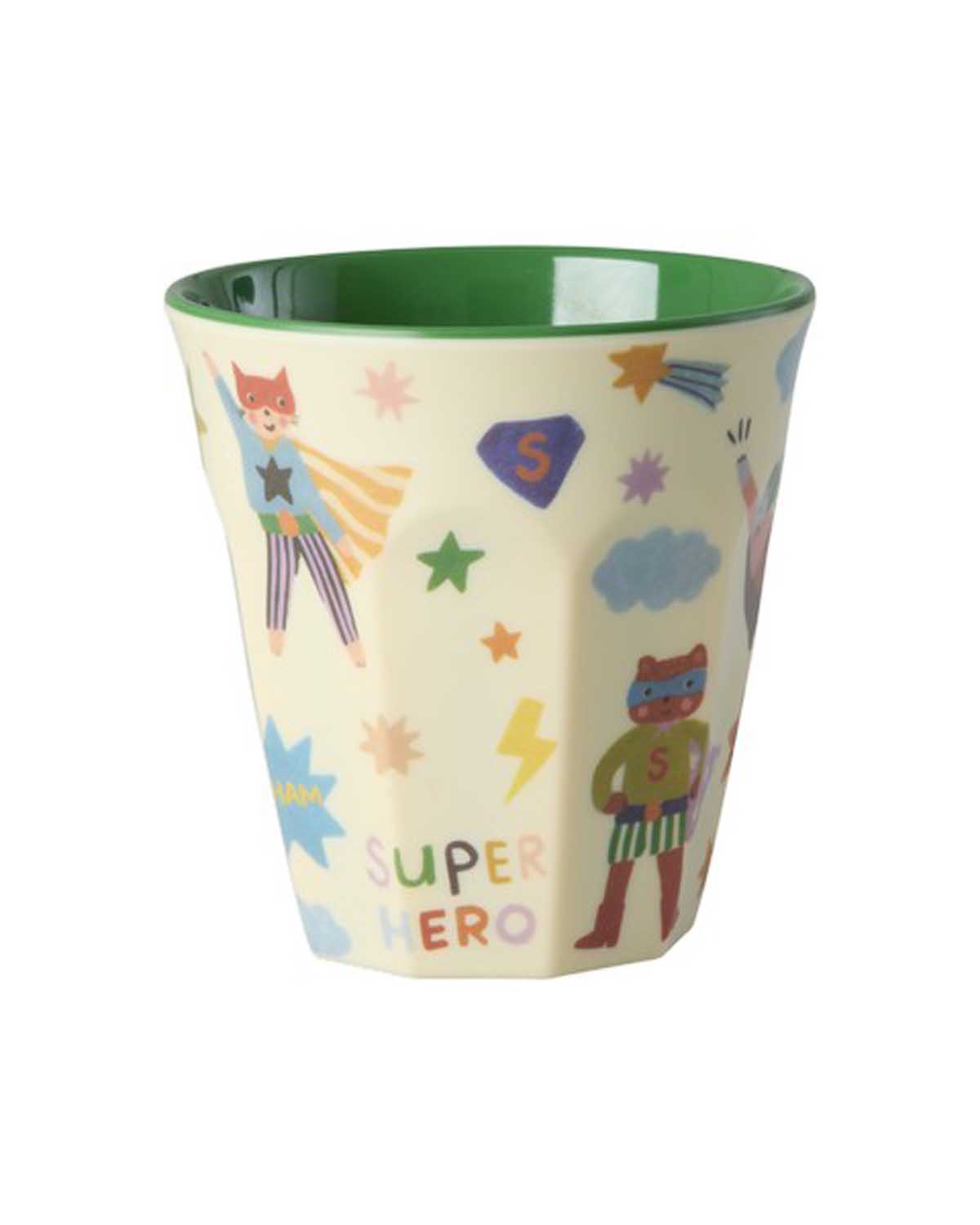 Rice Trinkbecher Melaminbecher Green Hero Print Medium