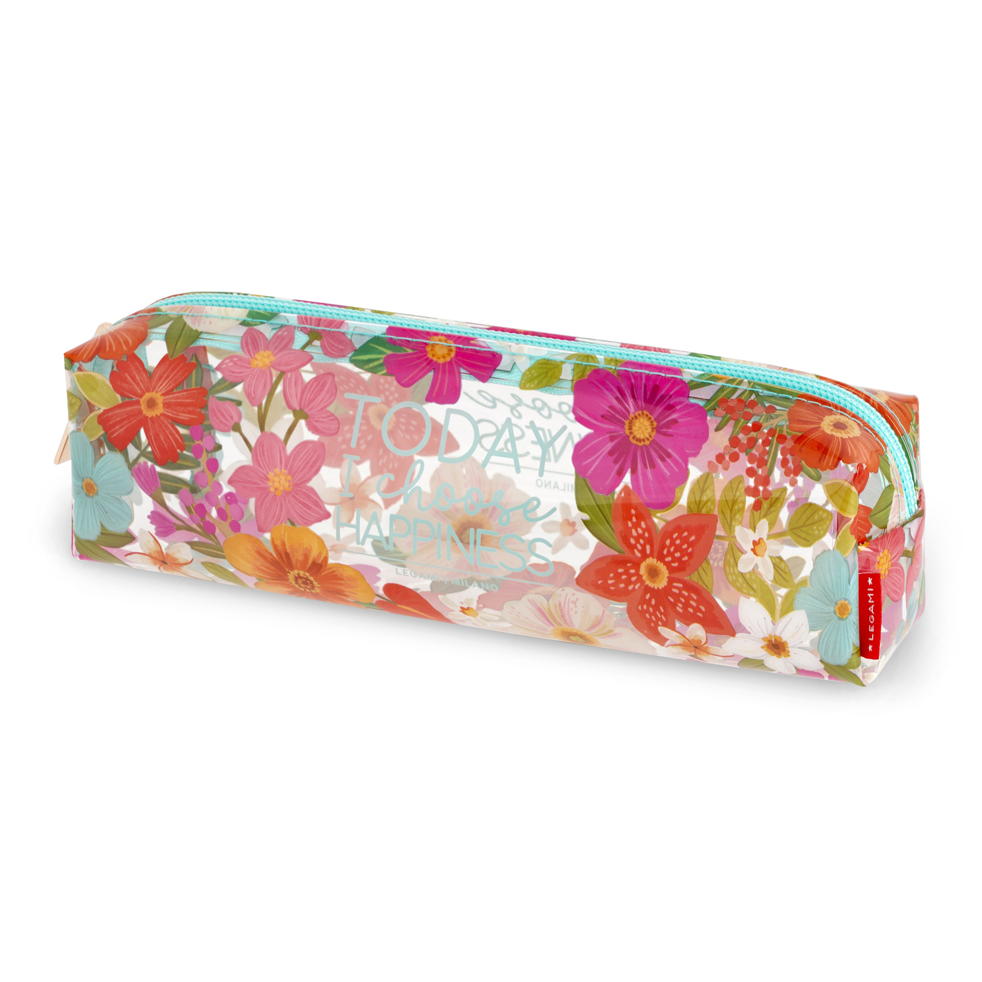 Legami Transparentes Schreibmäppchen Pencil Case Flowers Blumen