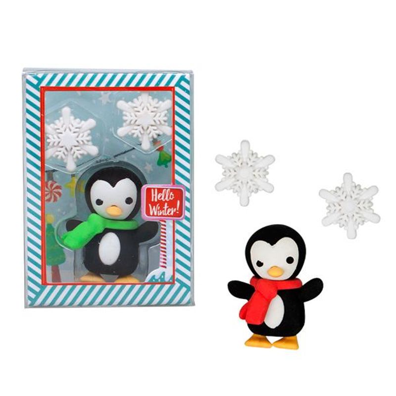 Trendhaus Magic Moments Radierer Radiergummi Pinguin & Schneeflocke 3er Set