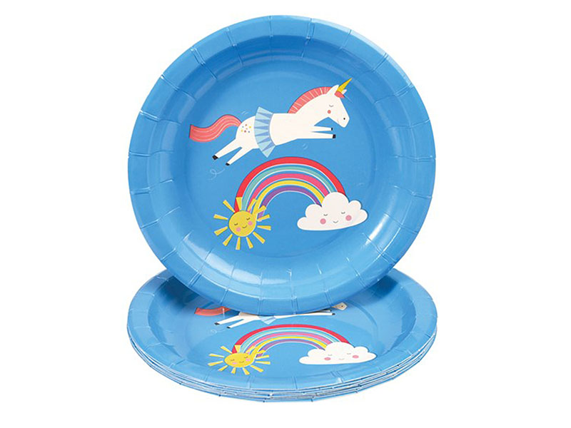 Rex International Kinder Pappteller mit Motiv Magical Unicorn, 8 Stück